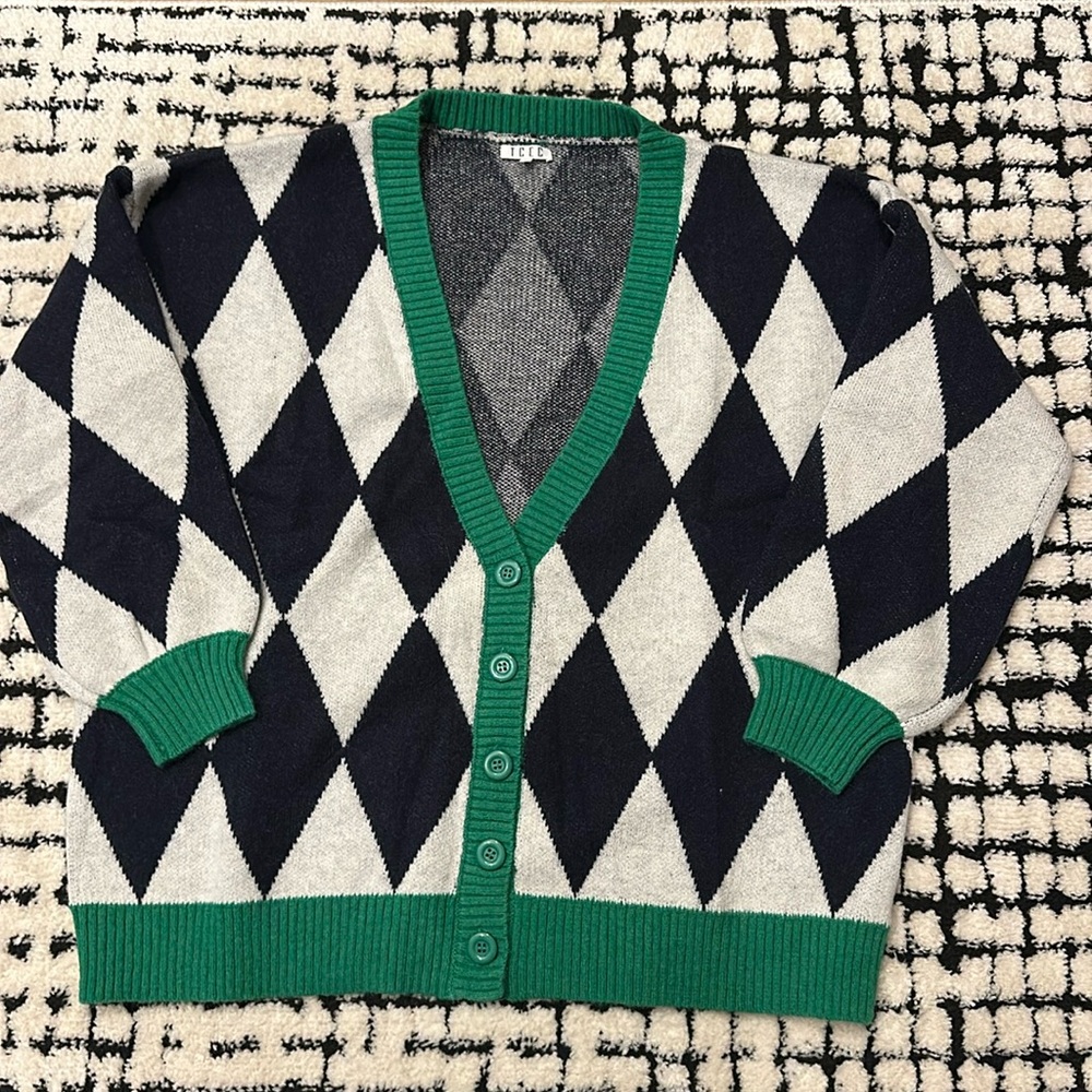 TCEC cardigan brand new!  Blue and green. Size L fits like XL